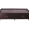 Single Size Engineeredwood Leaf Textured Brownish Black Storage Bed