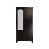 Engineered Wood Double Door Wardrobe with 1 Mirror | Brown