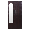 Mordern Brick Textured Double Door Wardrobe With Mirror