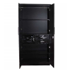 Modern Leaf Textured Double Door Wardrobe With Mirror