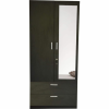 Double Door Wardrobe with Mirror | Engineered Wood - Wenge Finish