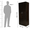 3 Wooden Orchid Dark Double Door Wardrobe