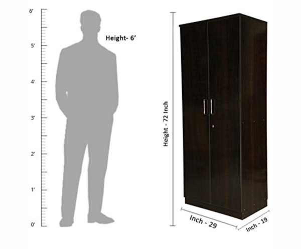 3 Wooden Orchid Dark Double Door Wardrobe