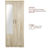 Cafe Walnut Wooden Double Door Wardrobe with Mirror | Standard | Beige