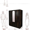 Three Door Wardrobe Apple Wood with Mirror