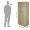 Wooden Cafe Walnut Double Door Wardrobe | Beige