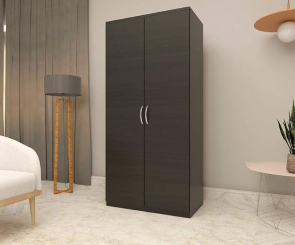 Premium Engineered Wood Double Door Wardrobe | Finish – Natural Wenge