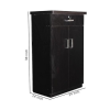 S Textured Double Door Shoe Rack in Dark Brown