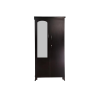 Double Door Wardrobe with Mirror and Drawers in Dark Walnut