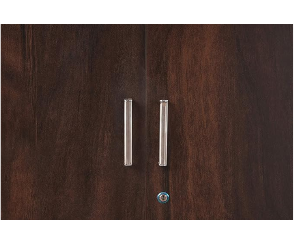 Luke Double Door Wardrobe in Walnut Finish with Mirror