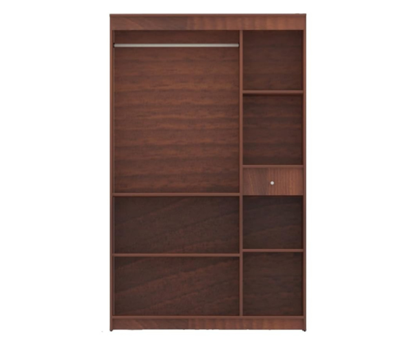 Three Door Wardrobe with Mirror in Amber with Urban Teak Finish