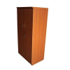 Engineered Wood Double Door Wardrobe 5 feet | Teak Wood Color Textured