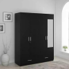 Four Door Wardrobe with Mirror, Drawers and Hanging Space for Bedroom