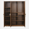 Engineered Wood Three Door Wardrobe | With Drawer And Shelves