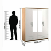 Four Door Wardrobe High Glossy Frosty White with Mirror and Drawers | Engineered Wood