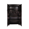 Multipurpose Storage Wooden Almirah Cabinet Wardrobe With Mirror, Drawers & Two Doors in Dark Walnut Color