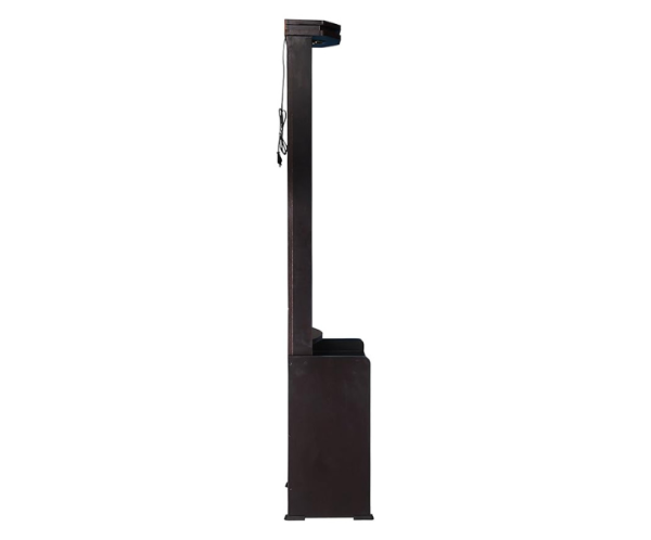 Dressing Table with Light & Stool in Dark Walnut color