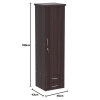 Single Door Wardrobe with Double Drawer - Mahogany, Brown, Red