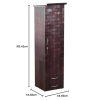 3 Single Door Wardrobe | Brick Textured | Black