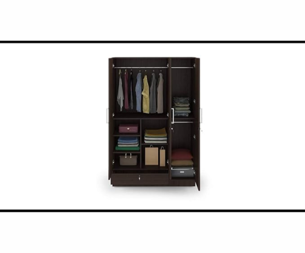Three Door Particle Board Wardrobe | Wenge