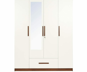 Four Door With Draw And Mirror | White And Brown | Engineered Wood