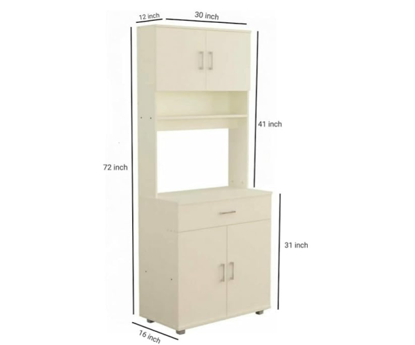 Kitchen Cabinet In High Glossy | Engineered Wood | White
