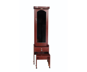Dressing Table with Storage | Light & Stool in Rosewood Color