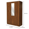 Three Door Wooden Wardrobe with Mirror | Engineered Wood Wardrobe | Brown
