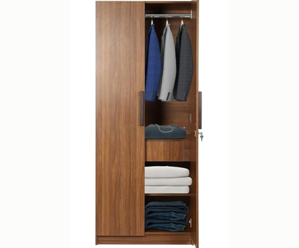 King Size Double Door Wardrobe with Mirror and Draw