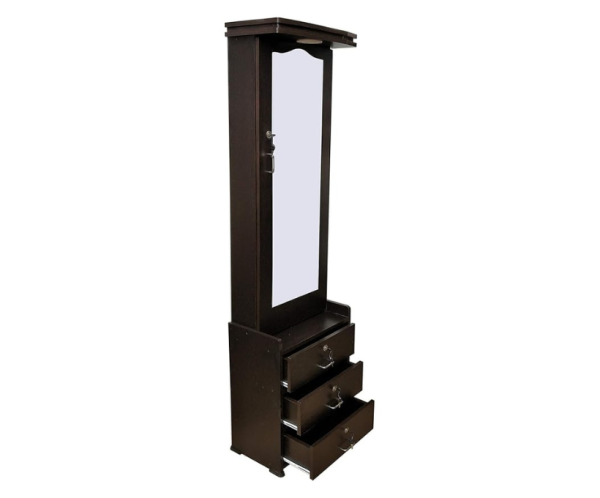 3 Engineered Wood Dressing Table In Dark Walnut Color