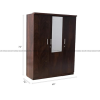 Three Door Wardrobe in Walnut Finish