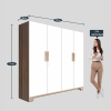Engineered Wood Four Door Wardrobe With Multiple Shelves And Drawers For Bedroom