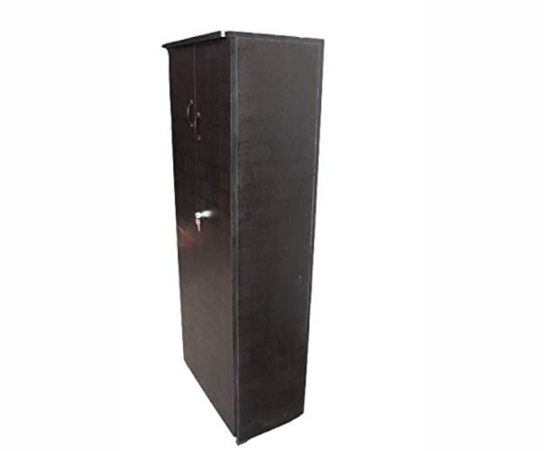 Wood Double Door Wardrobe | 5 feet | Black Textured