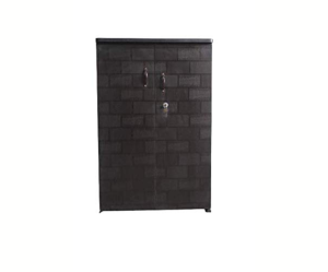 Wood Double Door Wardrobe 3 Feet | Black Textured
