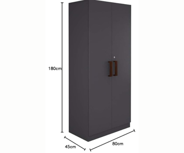 Premium Double Door Wardrobe in Grey Finished for Bedroom
