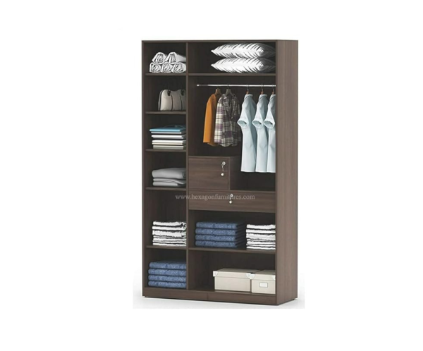 Three Door Wardrobe Without Mirror | Engineered Wood | Brown