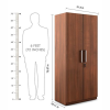 Double Doors Engineered Wood Wardrobe | Walnut Rigato