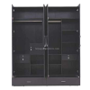 Engineered Wood Four Door Wardrobe Without Mirror | Dark Brown