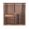 Engineered Wood Four Door Wardrobe Without Mirror | Light Brown