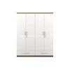 Engineered Wood Four Door Wardrobe Without Mirror | White Brown