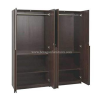 Engineered Wood Four Door Wardrobe Without Mirror | Dark Brown