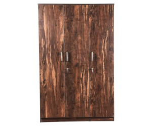 Apple Wood Three Door Wardrobe | Brown
