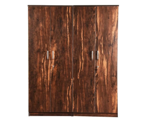 Apple Wood Four Door Wardrobe | Brown