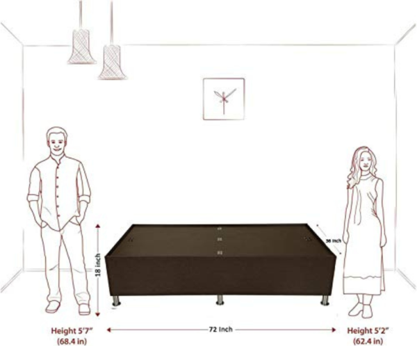 Wood Single Bed with Storage | Brown