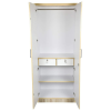 Cafe Walnut Wooden Double Door Wardrobe with Mirror | Standard | Beige