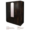 Three Door Wardrobe Apple Wood with Mirror