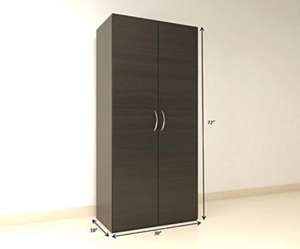 Premium Engineered Wood Double Door Wardrobe | Finish – Natural Wenge