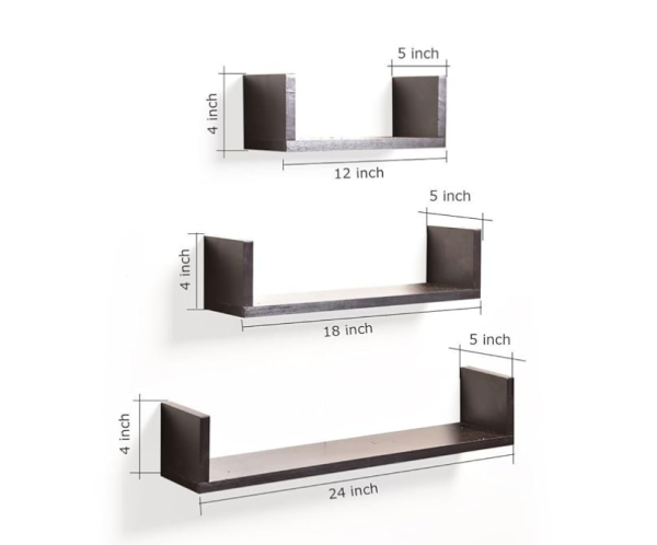 U Shaped Floatingwall Shelves | Set of 3