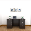 Modern Engineered Wood Office Desk | Study Desk | Walnut Finish in Black color