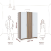 Engineered Wood Three Door Wardrobe | Asian Walnut & White